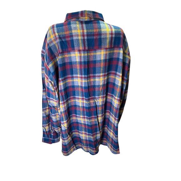 The Foundry Supply Co. Mens 4XLT Blue & Red Plaid Cotton Button-Up Shirt NWT - Picture 4 of 7